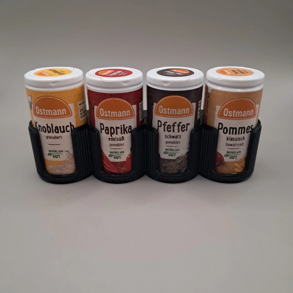 Gewürzhalter für 4 Gewürzdosen in schwarz
