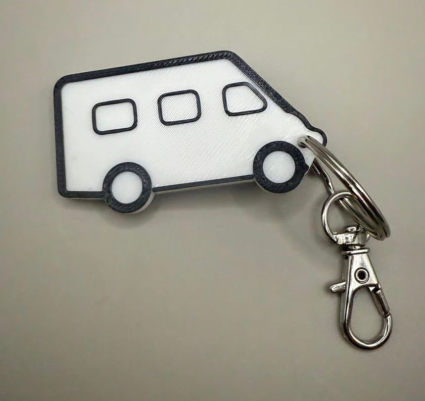 NFC Schlüsselanhänger mit Camper Motiv
